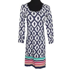 Lilly Pulitzer Beacon T Shirt Dress Pima Cotton Little Fish Chase Bomber Blue S